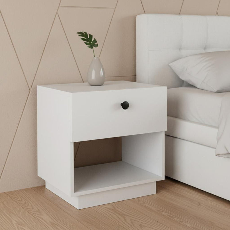 Wood One Drawer Nightstand (518163) - White