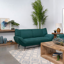 Load image into Gallery viewer, Logan - Flared Arm Loveseat Lounge Sofa - Teal Blue
