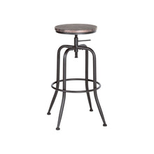 Load image into Gallery viewer, Solid Wood And Steel Swivel Backless Counter Height Bar Chairs (Set of 2) - Brown And Black
