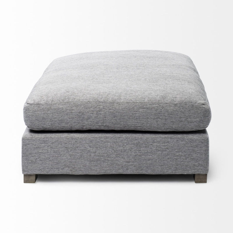 Fabric Pouf Ottoman (730853) - Gray / Brown