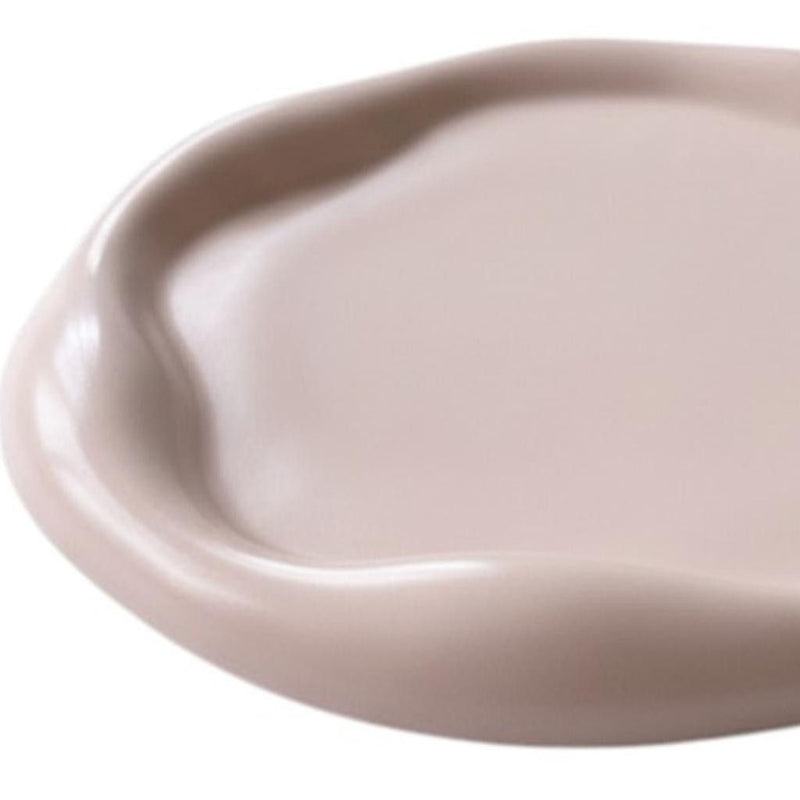 7" Resin Handmade Round Trinket Tray - Pale Pink