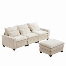 Load image into Gallery viewer, Modern Comfy L Shaped Sectional Sofa With Movable Ottoman
