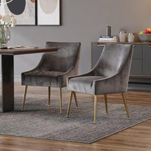 Load image into Gallery viewer, Rosegold Dining Chairs (Set of 2) - Gray / Rose
