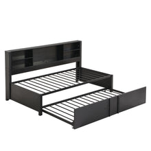 Load image into Gallery viewer, Industrial Metal Daybed With Trundle, Storage Shelves, USB Ports
