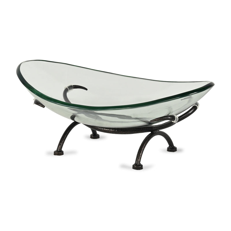 Oval Decorative Bowl With Stand - Clear / Clear