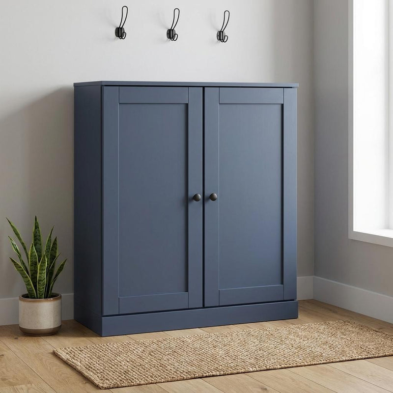 Twenty Pair Solid Woodshoe Storage Cabinet (752355) - French Blue