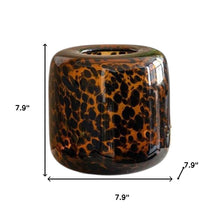 Load image into Gallery viewer, Animal Print Round Table Vase - Amber / Black
