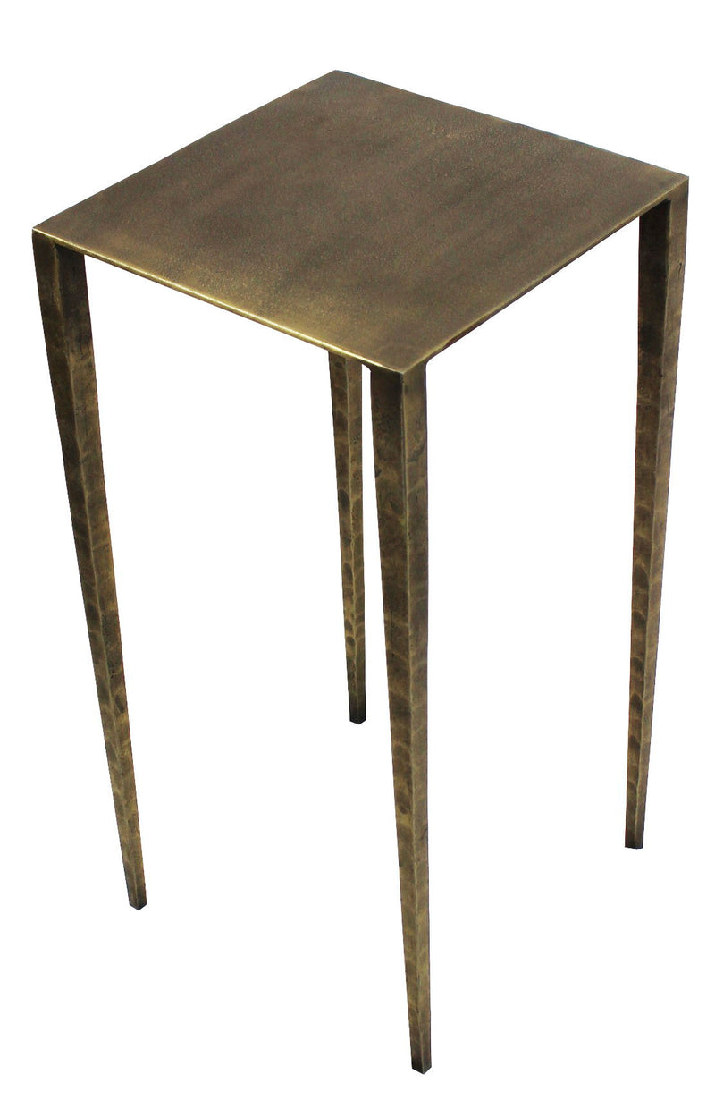 24" Iron Square End Table - Brass
