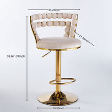 Load image into Gallery viewer, Modern Bar Chair With Iron Tube Legs, Soft Cushions And Comfortable Backrest (Set of 2)

