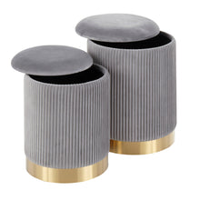 Load image into Gallery viewer, Marla - Contemporary Nesting Pleated Ottoman Set
