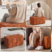 Load image into Gallery viewer, Modern Ottoman Foot Rest With Woven Design
