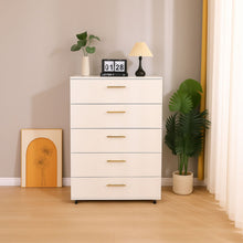 Load image into Gallery viewer, 5 Drawer Dresser With Handles - White
