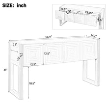 Load image into Gallery viewer, Geometric Carved Console Table With 3 Soft Close Drawers
