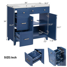Load image into Gallery viewer, Bathroom Vanity With Sink, Soft Close Doors, Adjustable Shelves
