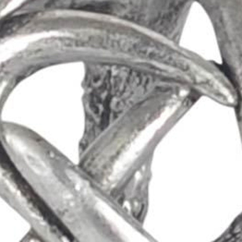 Faux Antler Decorative Orb - Antiqued Silver