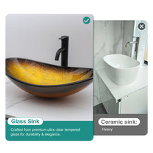 Load image into Gallery viewer, Vessel Sink With Pop Up Drain, Boat Shape Above Counter Bathroom Sink - Gold

