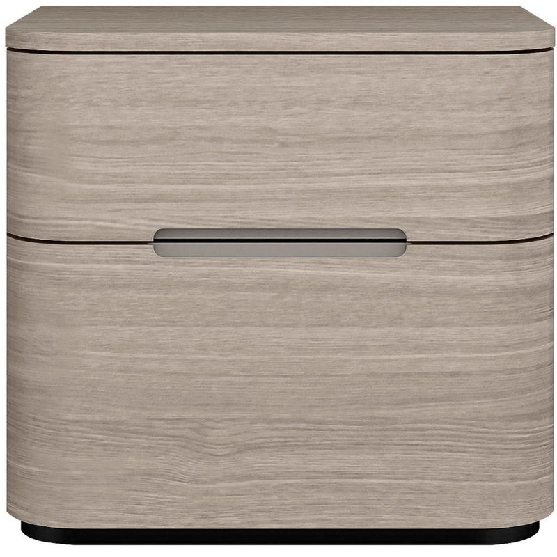 Wood Two Drawer Nightstand (719563) - Beige