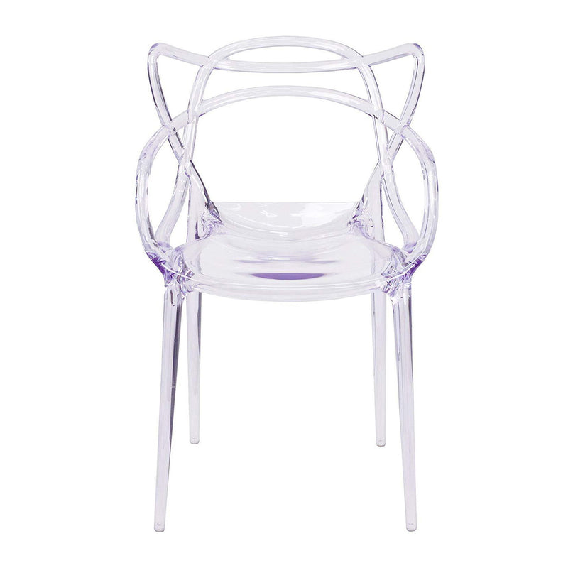 Acrylic Open Back Dining Arm Chair - Clear
