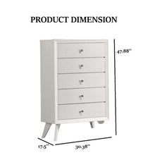 Load image into Gallery viewer, 1 Piece Chest With Angled Legs, Wave Texture, Round Knobs - White
