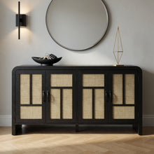 Load image into Gallery viewer, Sideboard Buffet Cabinet With 4 Doors &amp; Adjustable Shelves - Black
