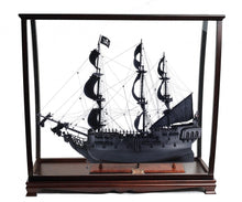 Load image into Gallery viewer, Hand Painted Pirate Table Top Display Model Boat - Black / Pearl
