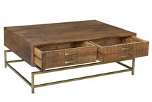 Load image into Gallery viewer, Storage Coffee Table - Brown And Gold
