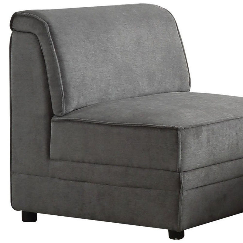 Velvet Slipper Chair - Gray And Black