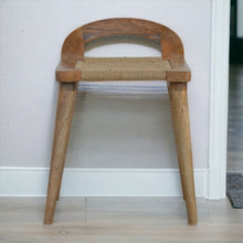 Load image into Gallery viewer, Woven Raised Back Stool - Oak
