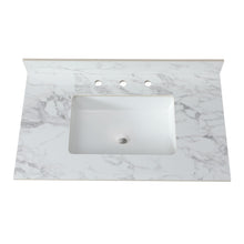 Load image into Gallery viewer, Elegant Sintered Stone Bathroom Vanity Top With Rectangular Undermount Ceramic Sink
