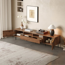 Load image into Gallery viewer, TV Stand For TVs Up To 85" With Closed Storage, Soft Closing Hinges - Walnut
