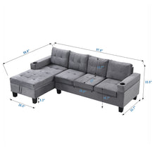 Load image into Gallery viewer, Modern Sectional Sofa Set With L Shape Chaise Lounge And Storage
