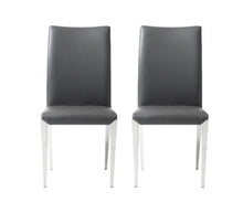 Load image into Gallery viewer, Upholstered Faux Leather Dining Side Chairs (Set of 2) - Dark Gray
