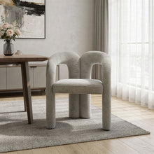 Load image into Gallery viewer, Boucle Partially Open Back Dining Arm Chair - Dark Gray
