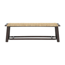 Load image into Gallery viewer, Farmhouse Modern Solid Wood Rattan Bench Multi Functional Design 59&quot; Indoor &amp; Covered Outdoor Bench - Walnut
