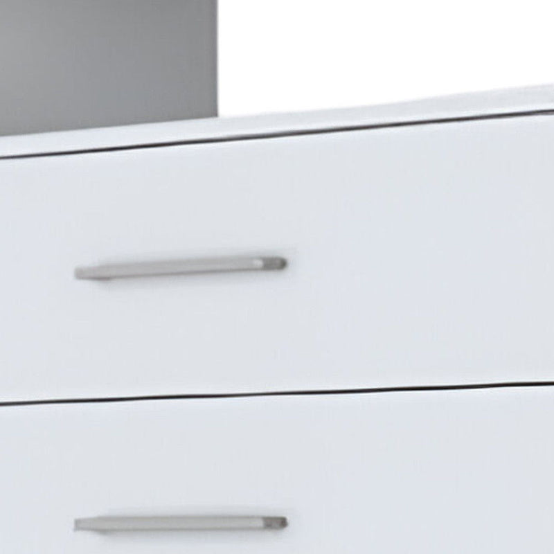 Four Drawer Dresser With Open Shelf - White
