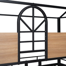 Load image into Gallery viewer, Twin Over Twin Metal Bunk Bed ,Metal Housebed With Slide,Three Colors Available.(Black with Black  Slide)(OLD SKU :LP000095AAB)
