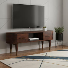 Load image into Gallery viewer, Solid Wood Enclosed Open Storage TV Stand (719192) - Brown

