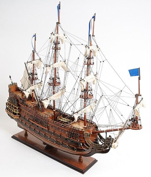 Hand Painted Solei Royal Model Boat - Brown