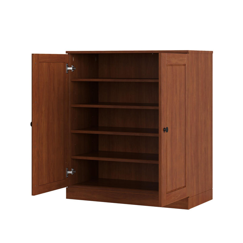 Twenty Pair Solid Woodshoe Storage Cabinet (752359) - Coffee