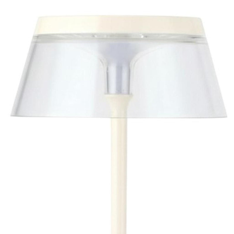 Geometric Modern Industrial Battery Operated Desk Lamp - White
