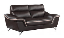 Load image into Gallery viewer, Love Seat Faux Leather - Silver / Brown
