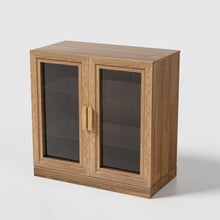 Load image into Gallery viewer, 31" Glass Door Accent Cabinet With Three Shelves - Natural And Clear

