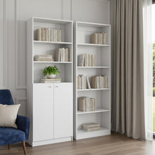 Load image into Gallery viewer, Five Tier Modular Bookcase With Two Doors (Set of 2) (546614) - White
