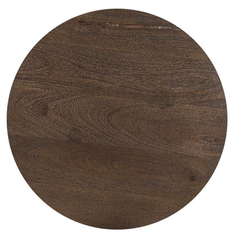 18" Solid Wood Round End Table - Dark Brown