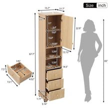 Load image into Gallery viewer, Tall Bathroom Cabinet With 1 Door, 3 Drawers, Open Storage - Wood
