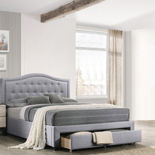 Load image into Gallery viewer, Modern Button Tufted Arch Headboard Bed With Storage Footboard
