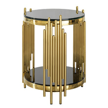 Load image into Gallery viewer, Elegant Round Table With Double Layer Tempered Glass Top And Stainless Steel Frame For Living Room
