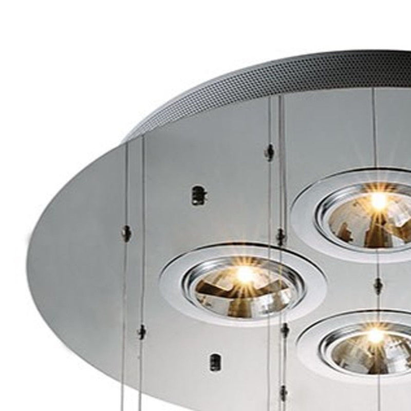 Candle Style Four Light Metal And Glass Ceiling Light - Nickel / Ivory / Clear