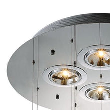 Load image into Gallery viewer, Candle Style Four Light Metal And Glass Ceiling Light - Nickel / Ivory / Clear
