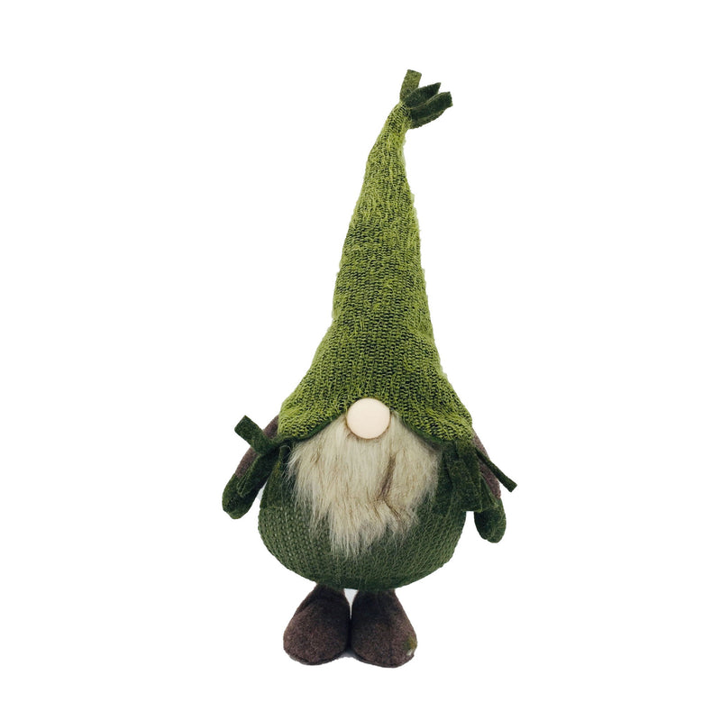 Fabric Standing Gnome - Green / White